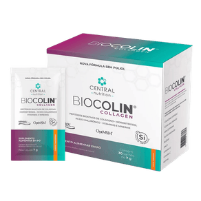 Biocolin collangen - sabor tangerina  - suplemento em capsulas da central nutrition